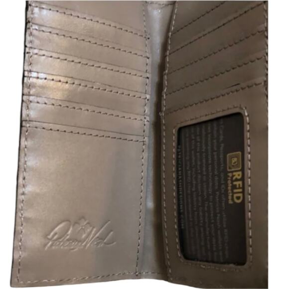 Patricia Nash Nazari Burnished Tooled Bifold Leather Wallet Color Stone‎ NWT - Picture 3 of 8